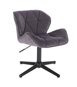 FOTEL HR111CROSS GRAFITOWY WELUR CZARNA PODSTAWA