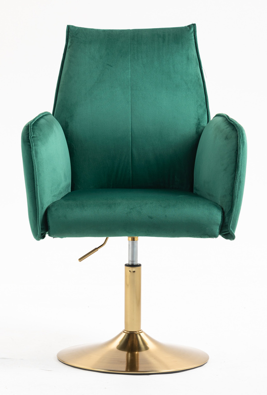FOTEL HR280N BUTELKOWA ZIELEŃ WELUR ZŁOTA PODSTAWA