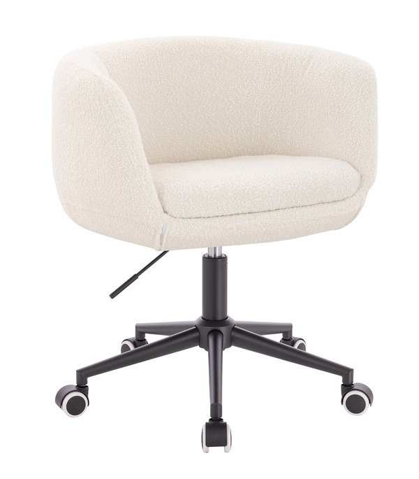 FOTEL HR333K KREMOWY BARANEK CZARNA PODSTAWA