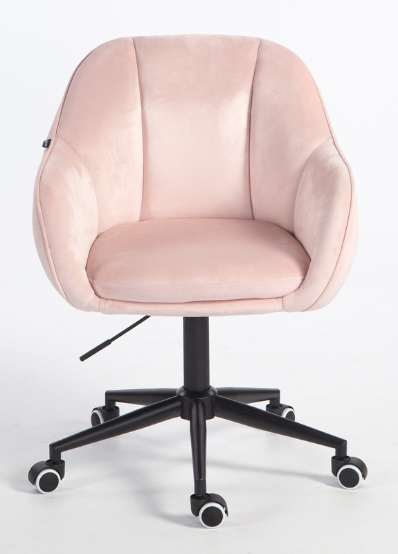 HOKER HR2055K PUDROWY RÓŻ WELUR CZARNA PODSTAWA