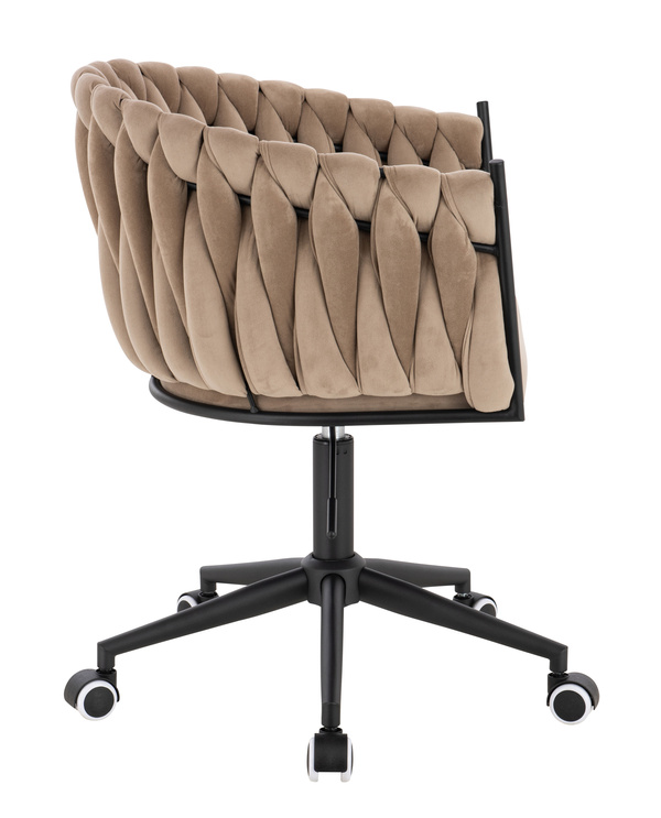 FOTEL HR750K LATTE WELUR CZARNA PODSTAWA