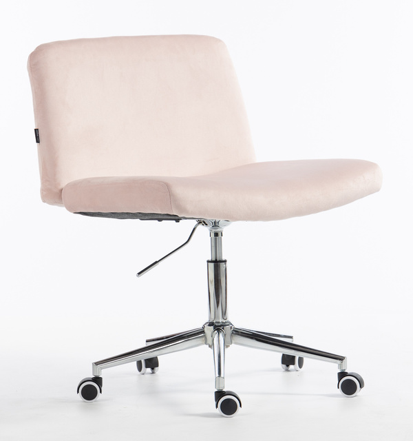 HOKER HR150K PUDROWY RÓŻ WELUR CHROMOWANA PODSTAWA