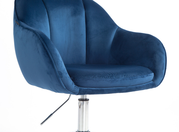 HOKER HR2055K CIEMNE MORZE  WELUR CHROMOWANA PODSTAWA