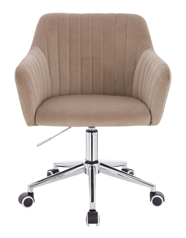 FOTEL HR190K LATTE WELUR CHROMOWANA PODSTAWA