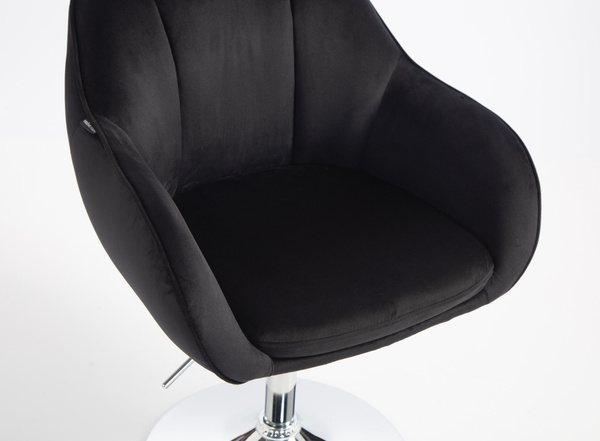 HOKER HR2055N CZARNY WELUR CHROMOWANA PODSTAWA