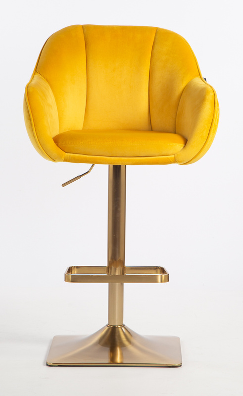 HOKER HR2055KW ŻÓŁTY WELUR ZŁOTA PODSTAWA