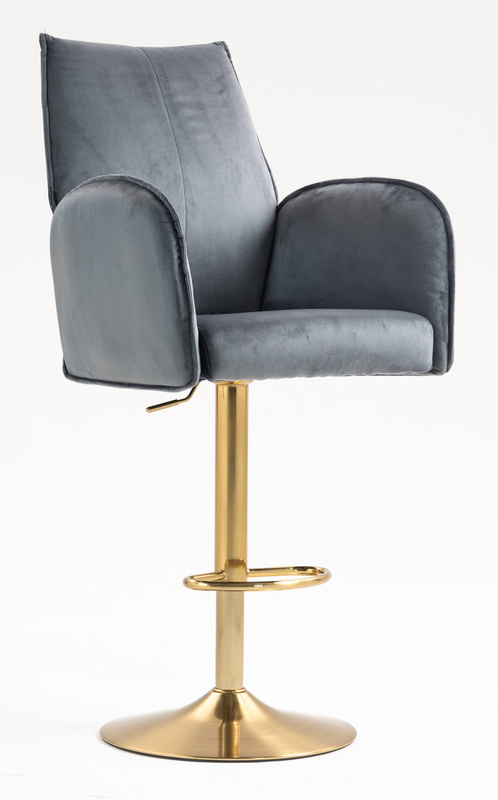 FOTEL HR280W GRAFITOWY WELUR ZŁOTA PODSTAWA