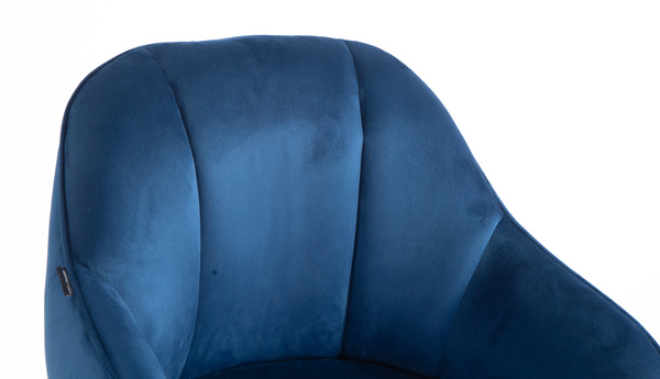 HOKER HR2055K CIEMNE MORZE  WELUR CHROMOWANA PODSTAWA