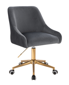 FOTEL HR920K GRAFITOWY WELUR ZŁOTA PODSTAWA