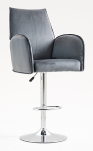 FOTEL HR280W GRAFITOWY WELUR CHROMOWANA PODSTAWA