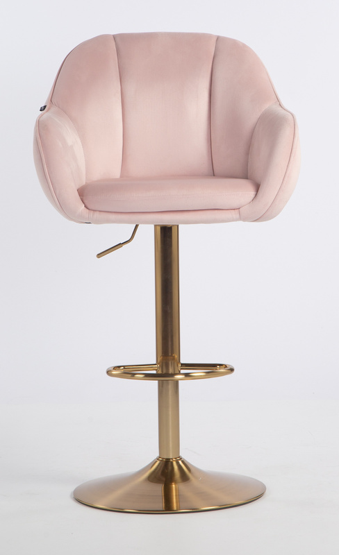 HOKER HR2055W PUDROWY RÓŻ WELUR ZŁOTA PODSTAWA