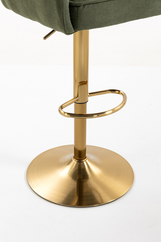 HOKER HR250W ZIELONY SZAŁWIA PREMIUM CORD SZTRUKS ZŁOTA PODSTAWA