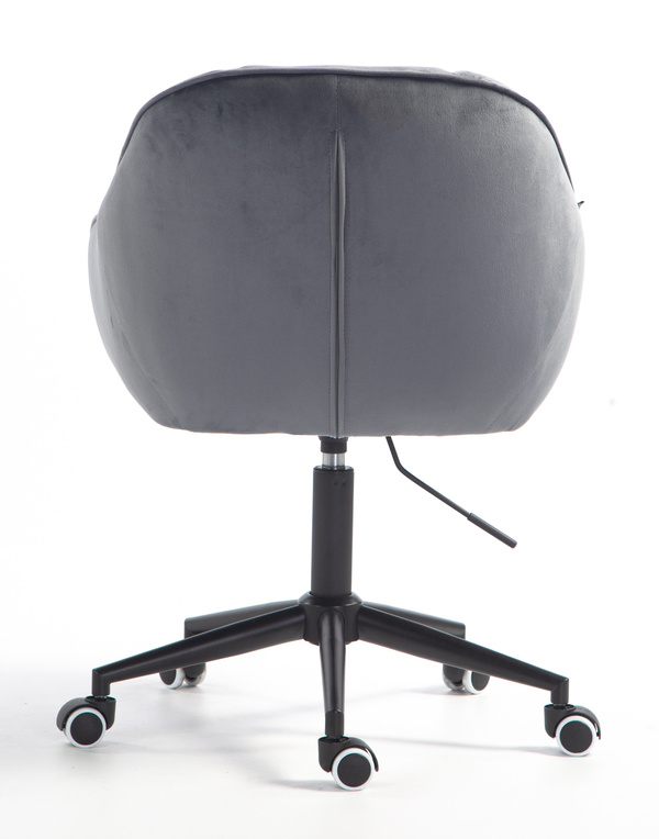 FOTEL HR2055K GRAFITOWY WELUR CZARNA PODSTAWA