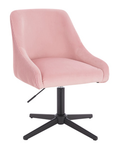 FOTEL HR920CROSS PUDROWY RÓŻ WELUR CZARNA PODSTAWA