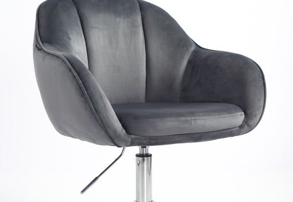 HOKER HR2055K GRAFITOWY WELUR CHROMOWANA PODSTAWA