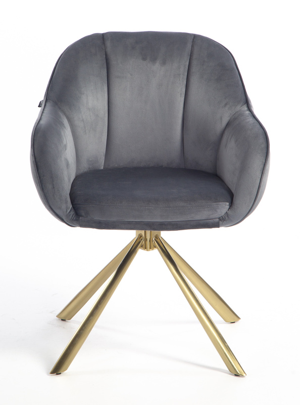 HOKER HR2055 GRAFITOWY WELUR ZŁOTY PAJĄK