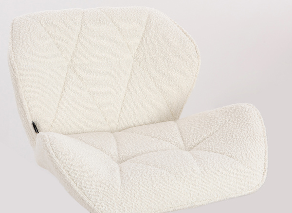 FOTEL HR111K KREMOWY BARANEK CHROMOWANA PODSTAWA