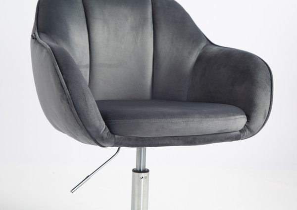 HOKER HR2055N GRAFITOWY WELUR CHROMOWANA PODSTAWA