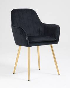 FOTEL HR2022  CZARNY WELUR