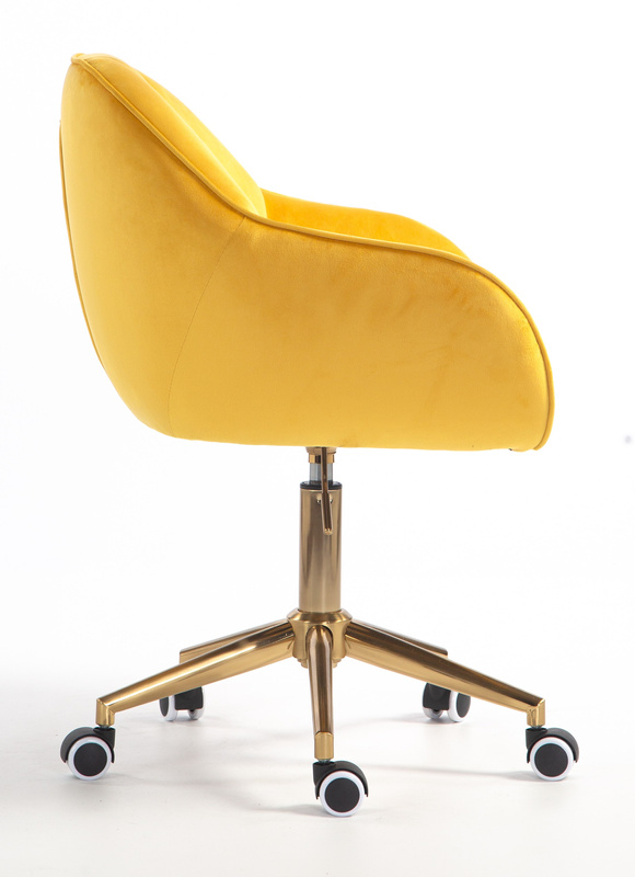 HOKER HR2055K ŻÓŁTY WELUR ZŁOTA PODSTAWA