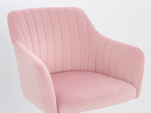 FOTEL HR190K PUDROWY RÓŻ WELUR CZARNA PODSTAWA