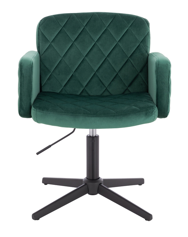 FOTEL HR802CROSS BUTELKOWA ZIELEŃ WELUR CZARNA PODSTAWA