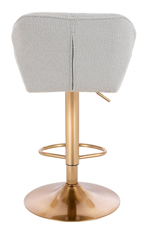 FOTEL HR111W SZARY BARANEK ZŁOTA PODSTAWA