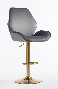 FOTEL HR350W GRAFITOWY WELUR ZŁOTA PODSTAWA