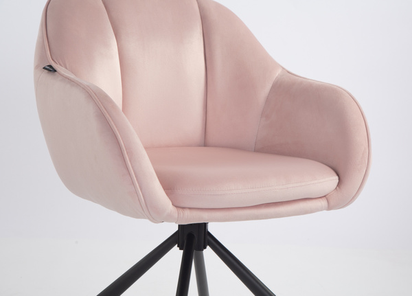 HOKER HR2055 PUDROWY RÓŻ WELUR CZARNY PAJĄK