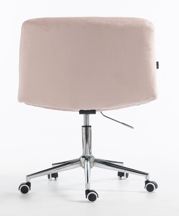 HOKER HR150K PUDROWY RÓŻ WELUR CHROMOWANA PODSTAWA