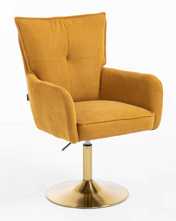 HOKER HR250N ŻÓŁTY CURRY PREMIUM CORD SZTRUKS ZŁOTA PODSTAWA