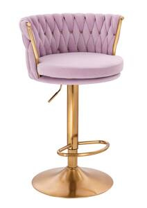 FOTEL HR450W WRZOSOWY WELUR ZŁOTA PODSTAWA