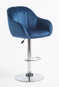 HOKER HR2055W CIEMNE MORZE WELUR CHROMOWANA PODSTAWA