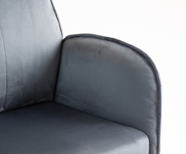 FOTEL HR280W GRAFITOWY WELUR CHROMOWANA PODSTAWA