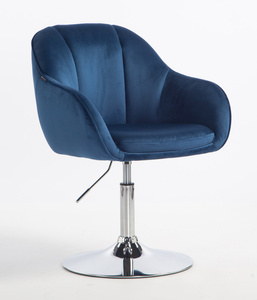 HOKER HR2055N CIEMNE MORZE  WELUR CHROMOWANA PODSTAWA