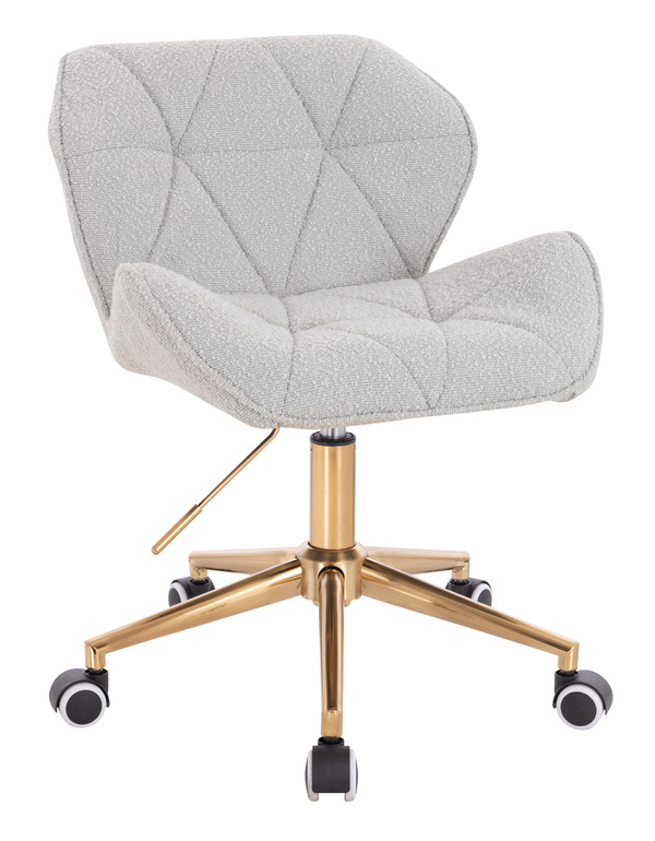 FOTEL HR111K SZARY BARANEK ZŁOTA PODSTAWA