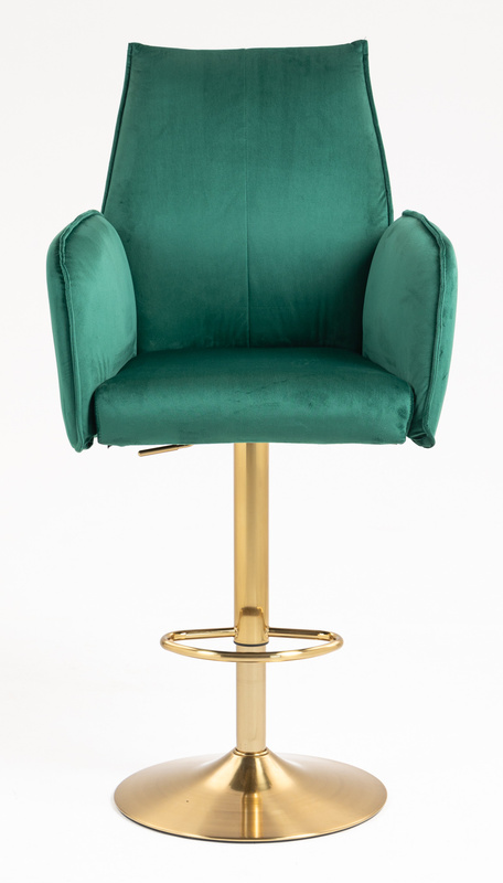 FOTEL HR280KW BUTELKOWA ZIELEŃ WELUR ZŁOTA PODSTAWA
