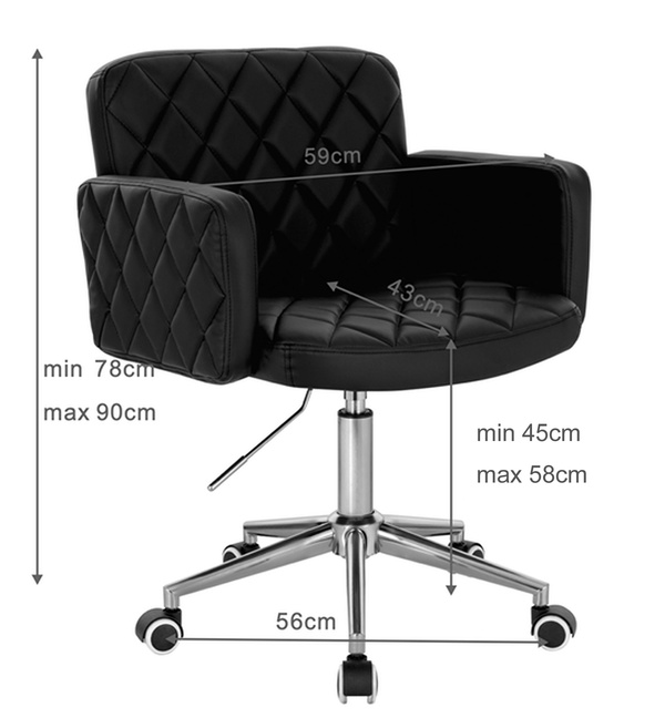 FOTEL HR802K GRAFITOWY WELUR CHROMOWANA PODSTAWA