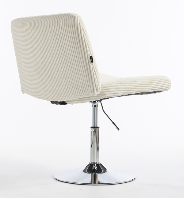 HOKER HR150N BIAŁY SZTRUKS CHROMOWANA PODSTAWA