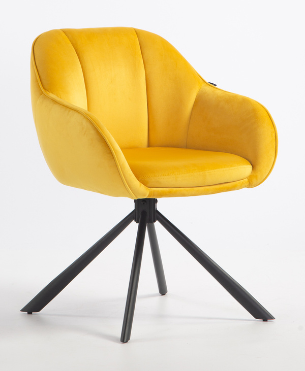 HOKER HR2055 ŻÓŁTY WELUR CZARNY PAJĄK