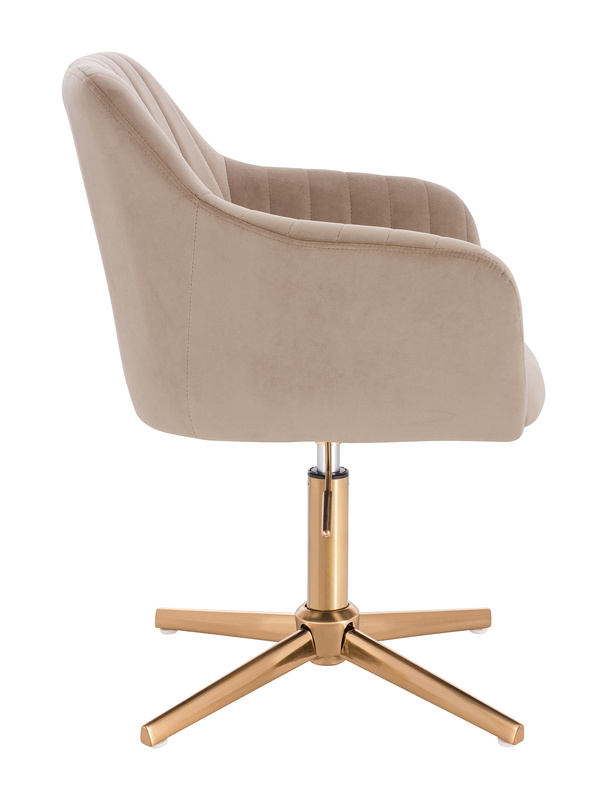 FOTEL HR190CROSS LATTE WELUR ZŁOTA PODSTAWA