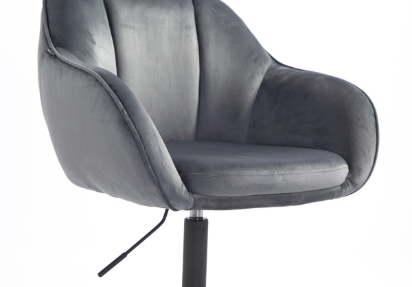 FOTEL HR2055K GRAFITOWY WELUR CZARNA PODSTAWA