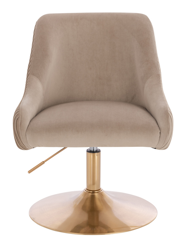 FOTEL HR920N LATTE WELUR ZŁOTA PODSTAWA