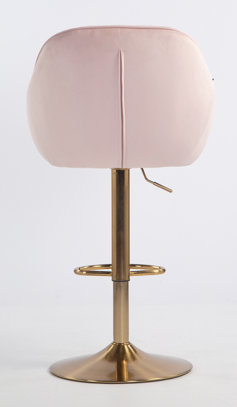 HOKER HR2055W PUDROWY RÓŻ WELUR ZŁOTA PODSTAWA