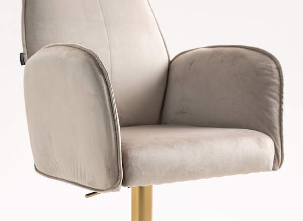 FOTEL HR280W LATTE WELUR ZŁOTA PODSTAWA