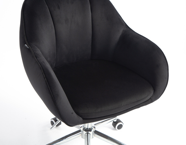 HOKER HR2055K CZARNY WELUR CHROMOWANA PODSTAWA