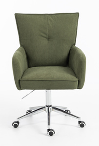 HOKER HR250K ZIELONY SZAŁWIA PREMIUM CORD SZTRUKS CHROMOWANA PODSTAWA