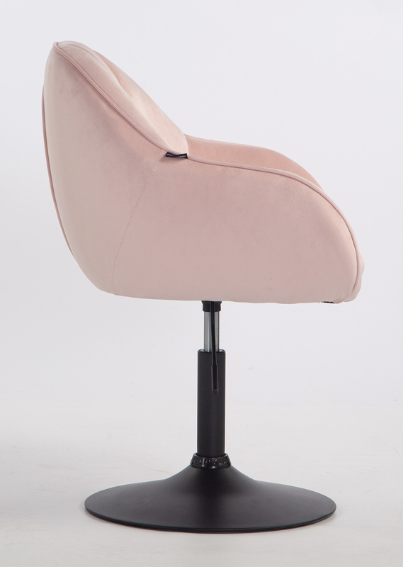 HOKER HR2055N PUDROWY RÓŻ WELUR CZARNA PODSTAWA