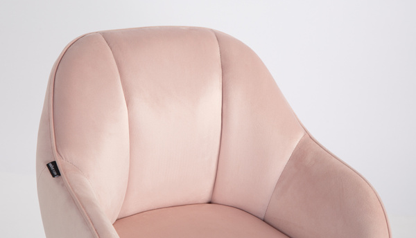 HOKER HR2055N PUDROWY RÓŻ WELUR ZŁOTA PODSTAWA