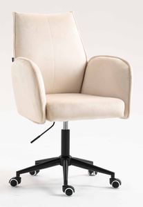 FOTEL HR280K KREMOWY WELUR CZARNA PODSTAWA